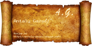Antaly Gazsó névjegykártya